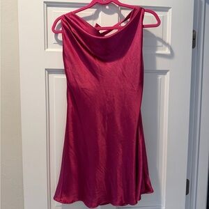 Lulu's Fuchsia Backless Dress